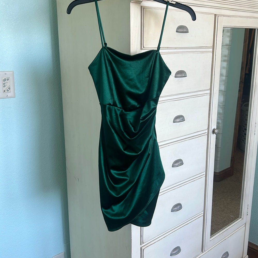 Women’s Forest Green Homecoming dress.